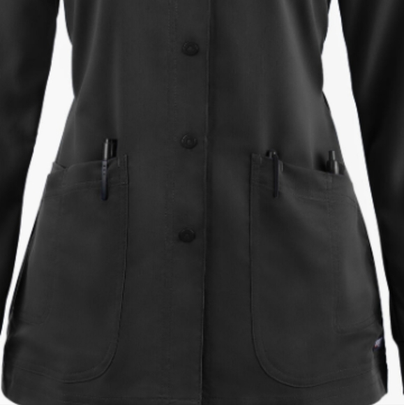 Grey's Anatomy XS Black 4-Pocket Button Up Lab Jacket - Picture 4 of 15